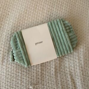 Sephora x Prose Green Terry Cloth Makeup Travel Pouch Cosmetic Bag New